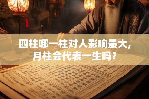 四柱哪一柱对人影响最大,月柱会代表一生吗？