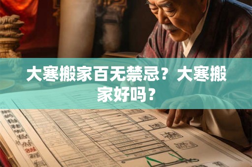 大寒搬家百无禁忌？大寒搬家好吗？