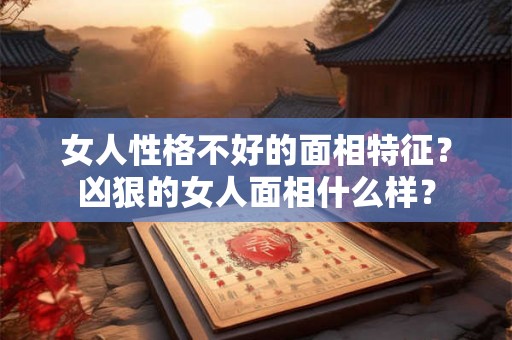 女人性格不好的面相特征？凶狠的女人面相什么样？