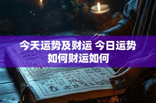 今天运势及财运 今日运势如何财运如何