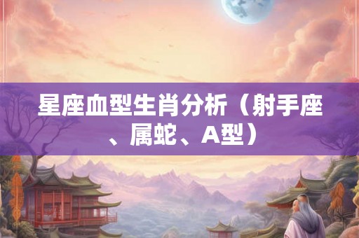 星座血型生肖分析（射手座、属蛇、A型）