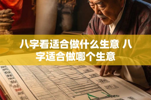八字看适合做什么生意 八字适合做哪个生意 八字看适合做什么生意 八字适合做哪个生意