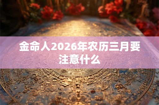 金命人2026年农历三月要注意什么