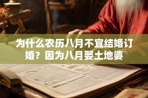 为什么农历八月不宜结婚订婚?因为八月娶土地婆 为什么农历八月不宜结婚订婚?因为八月娶土地婆