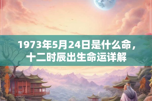 1973年5月24日是什么命，十二时辰出生命运详解