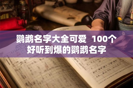 鹦鹉名字大全可爱  100个好听到爆的鹦鹉名字