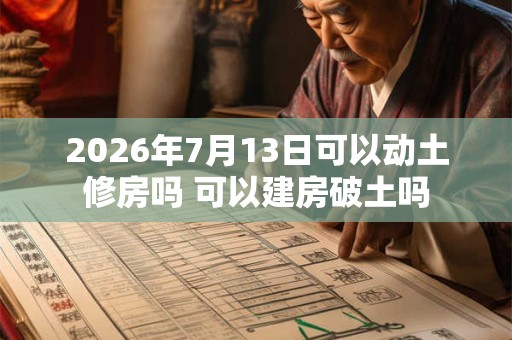 2026年7月13日可以动土修房吗 可以建房破土吗