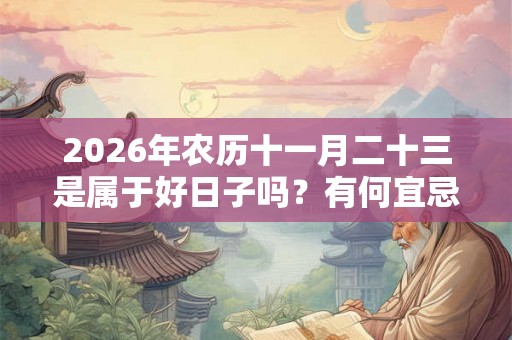 2026年农历十一月二十三是属于好日子吗?有何宜忌? 2026年农历十一月二十三是属于好日子吗?有何宜忌?