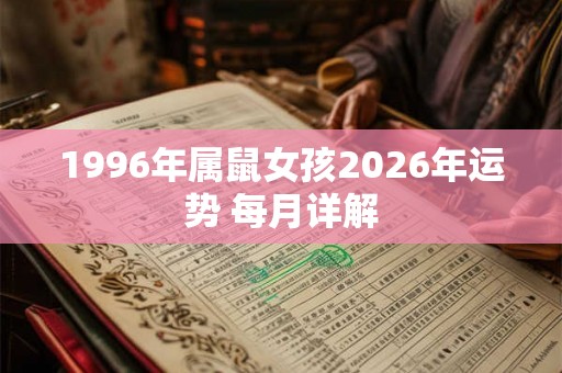 1996年属鼠女孩2026年运势 每月详解