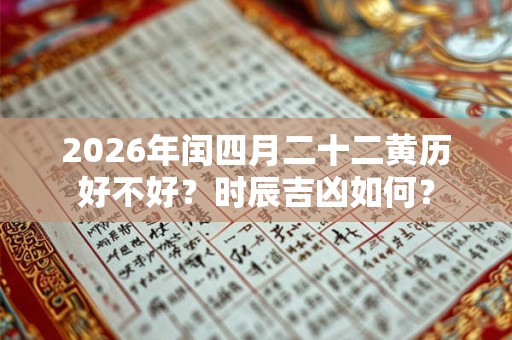 2026年闰四月二十二黄历好不好？时辰吉凶如何？