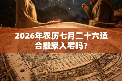2026年农历七月二十六适合搬家入宅吗？
