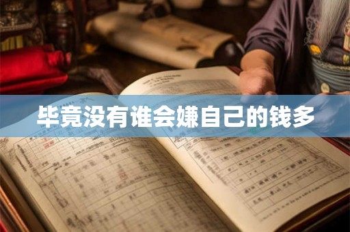 毕竟没有谁会嫌自己的钱多