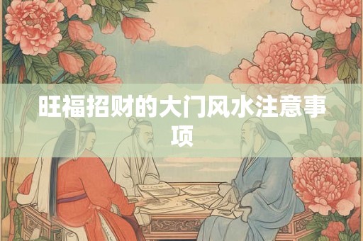 旺福招财的大门风水注意事项