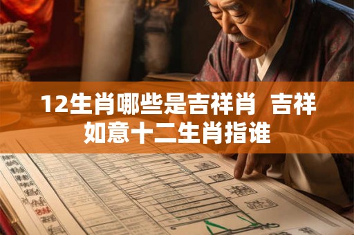 12生肖哪些是吉祥肖  吉祥如意十二生肖指谁
