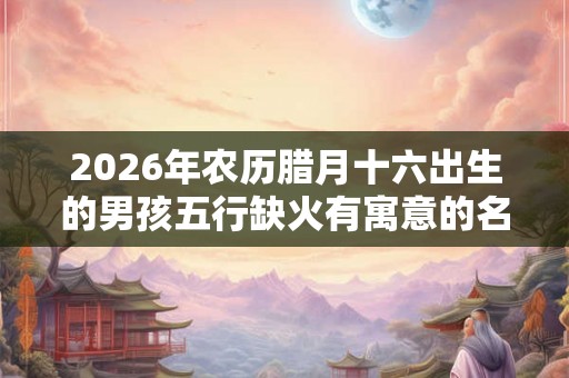 2026年农历腊月十六出生的男孩五行缺火有寓意的名字推荐