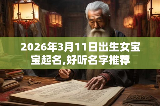 2026年3月11日出生女宝宝起名,好听名字推荐