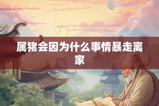 属猪会因为什么事情暴走离家 属猪会因为什么事情暴走离家