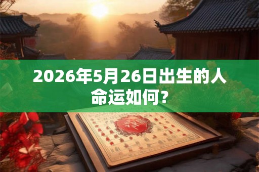 2026年5月26日出生的人命运如何？