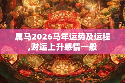 属马2026马年运势及运程,财运上升感情一般