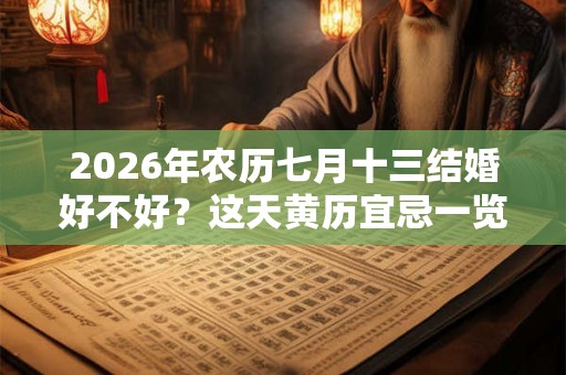 2026年农历七月十三结婚好不好？这天黄历宜忌一览表