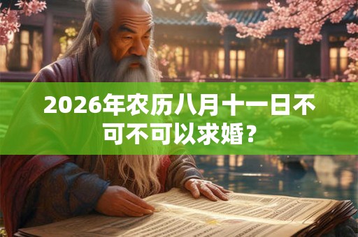 2026年农历八月十一日不可不可以求婚? 2026年农历八月十一日不可不可以求婚?