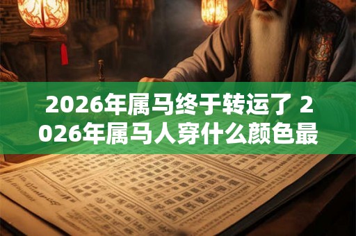 2026年属马终于转运了 2026年属马人穿什么颜色最旺 2026年属马终于转运了 2026年属马人穿什么颜色最旺