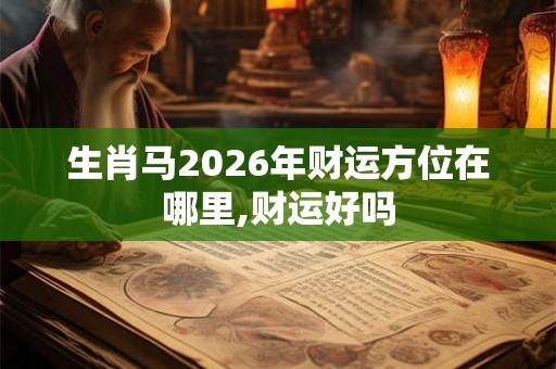 生肖马2026年财运方位在哪里,财运好吗 生肖马2026年财运方位在哪里,财运好吗