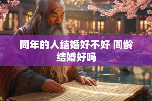 同年的人结婚好不好 同龄结婚好吗