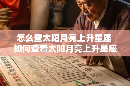 怎么查太阳月亮上升星座 如何查看太阳月亮上升星座 怎么查太阳月亮上升星座 如何查看太阳月亮上升星座