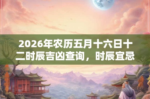 2026年农历五月十六日十二时辰吉凶查询，时辰宜忌查询
