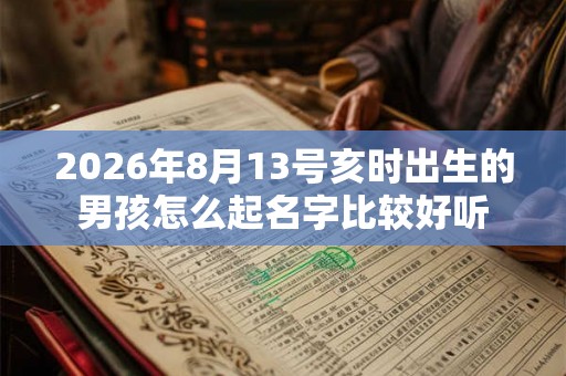 2026年8月13号亥时出生的男孩怎么起名字比较好听