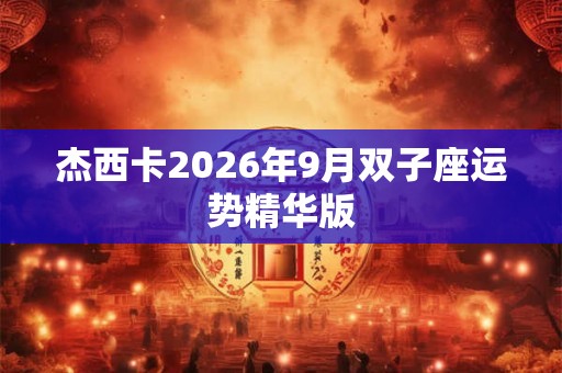 杰西卡2026年9月双子座运势精华版