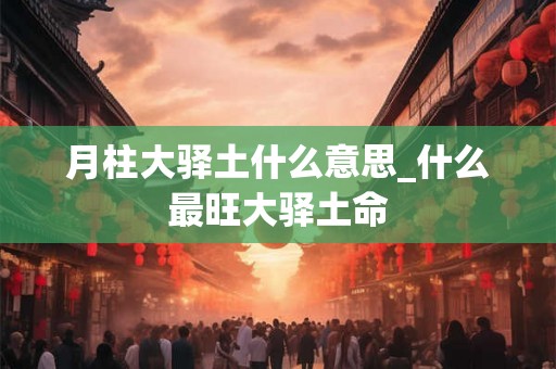 月柱大驿土什么意思_什么最旺大驿土命