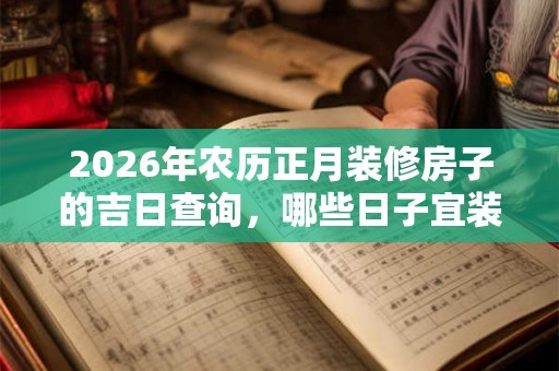 2026年农历正月装修房子的吉日查询，哪些日子宜装修