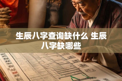 生辰八字查询缺什么 生辰八字缺哪些