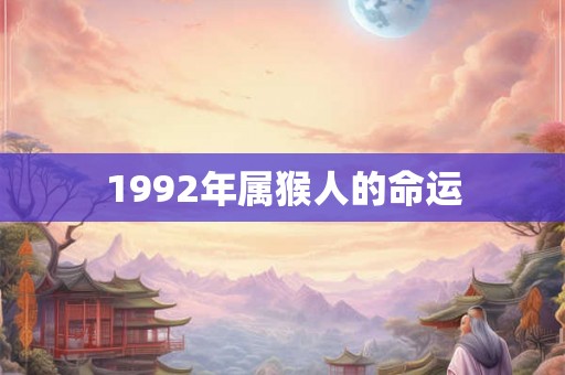 1992年属猴人的命运
