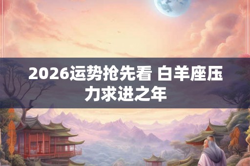 2026运势抢先看 白羊座压力求进之年