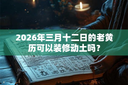 2026年三月十二日的老黄历可以装修动土吗? 2026年三月十二日的老黄历可以装修动土吗?