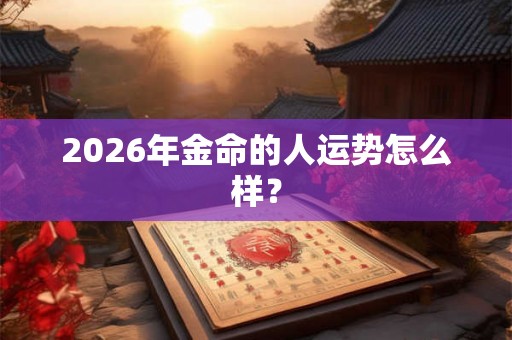 2026年金命的人运势怎么样？