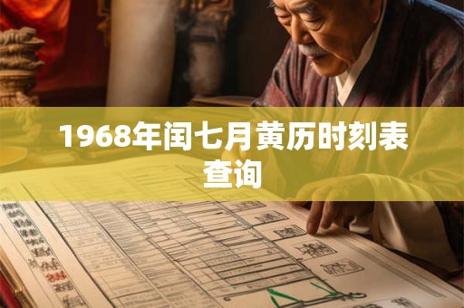 1968年闰七月黄历时刻表查询