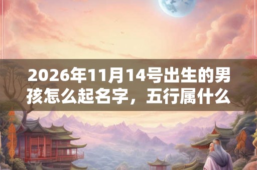 2026年11月14号出生的男孩怎么起名字，五行属什么