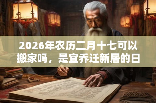 2026年农历二月十七可以搬家吗，是宜乔迁新居的日子吗？