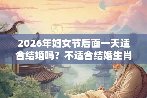 2026年妇女节后面一天适合结婚吗？不适合结婚生肖是啥？
