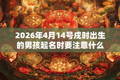 2026年4月14号戌时出生的男孩起名时要注意什么