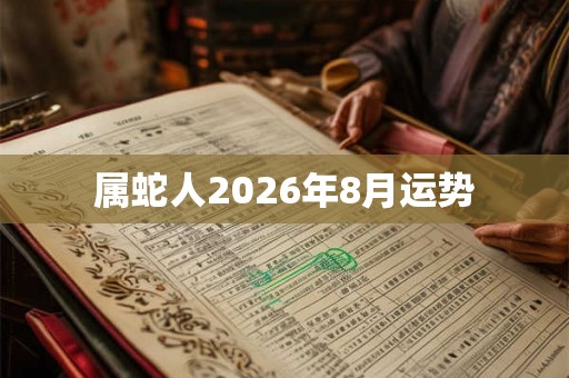 属蛇人2026年8月运势