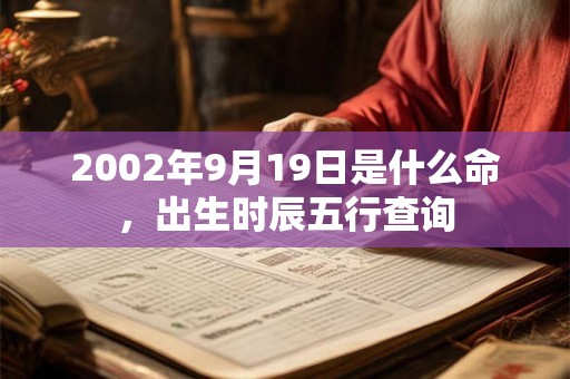 2002年9月19日是什么命，出生时辰五行查询