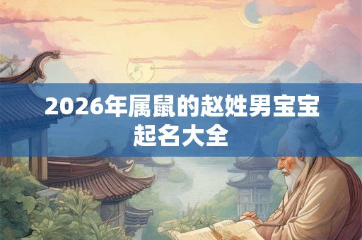 2026年属鼠的赵姓男宝宝起名大全
