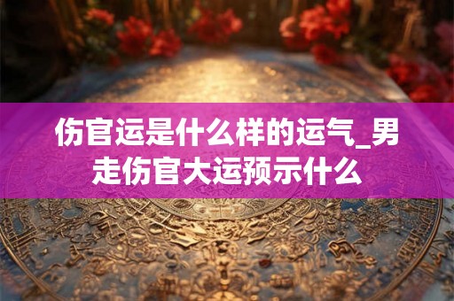 伤官运是什么样的运气_男走伤官大运预示什么 伤官运是什么样的运气_男走伤官大运预示什么