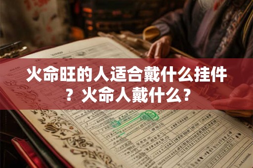 火命旺的人适合戴什么挂件？火命人戴什么？
