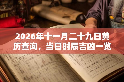 2026年十一月二十九日黄历查询，当日时辰吉凶一览表